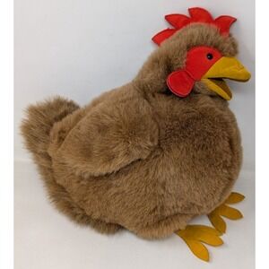 Folkmanis Red Hen Hand Puppet Plush Realistic Farm 14" Folktails Rooster Baby